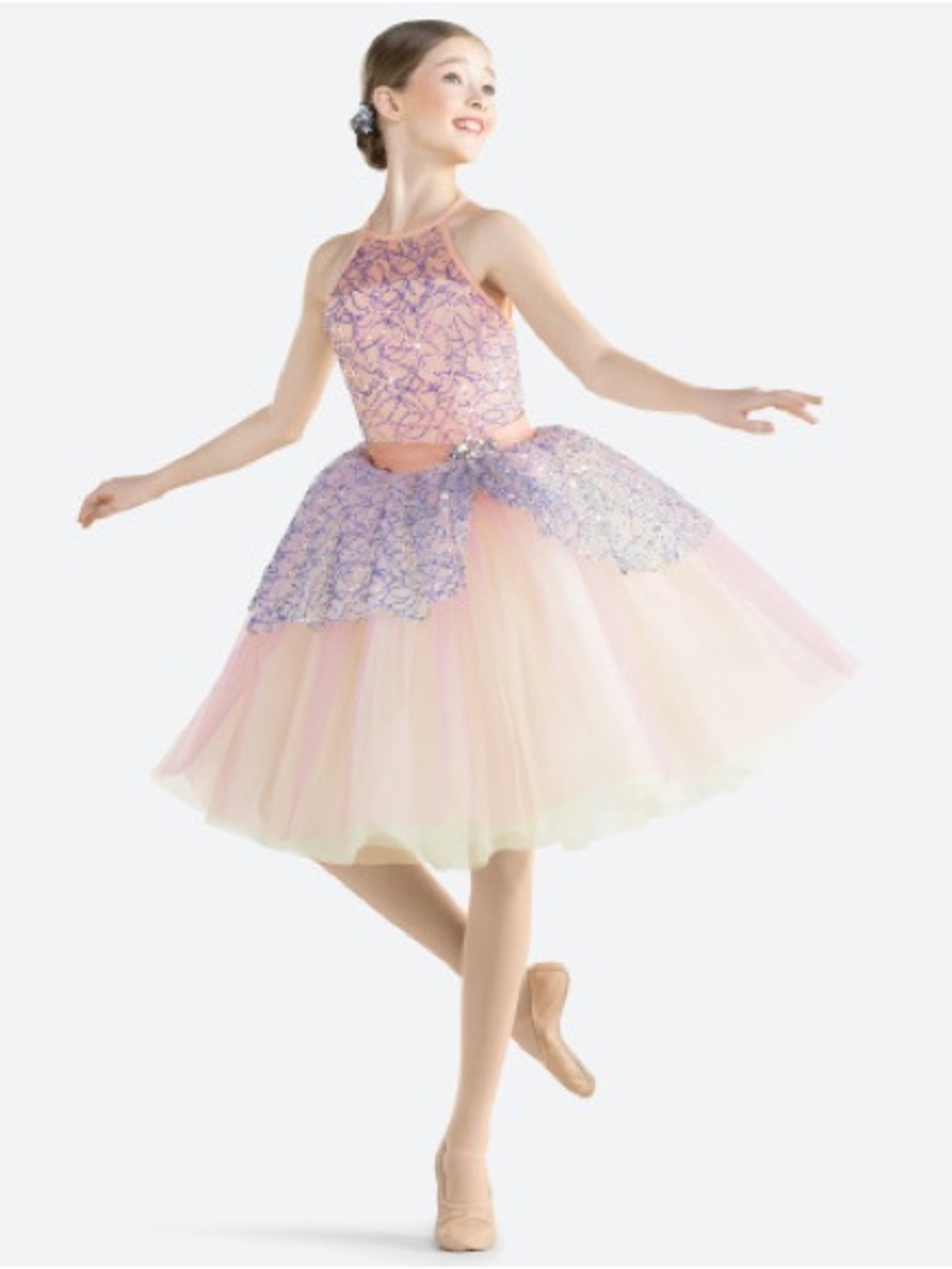Revolution Forgotten Overture Costume Adult Small RC24545 Salmon Sequin Dress